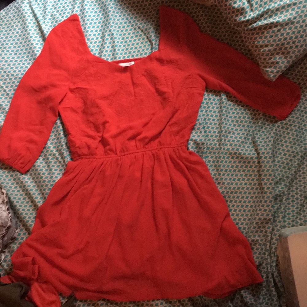 Red/Orange 3/4 sleeve dress